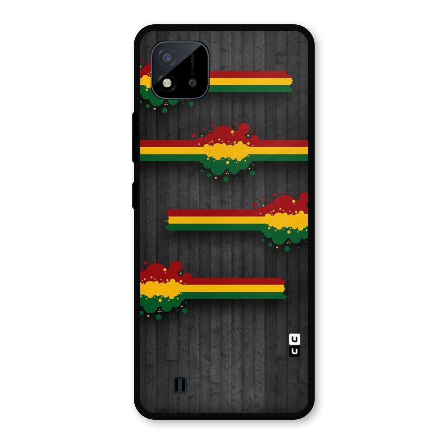 Tricolor Splash Design Metal Back Case for Realme C11 2021