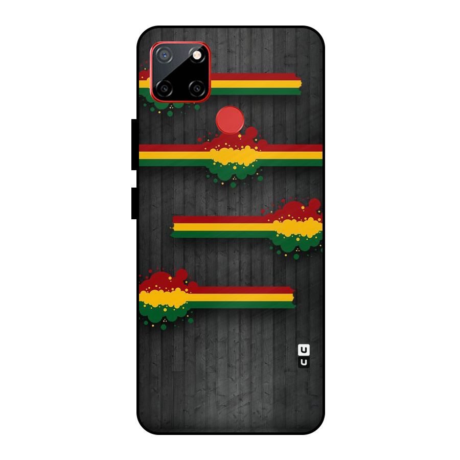 Tricolor Splash Design Metal Back Case for Realme C12