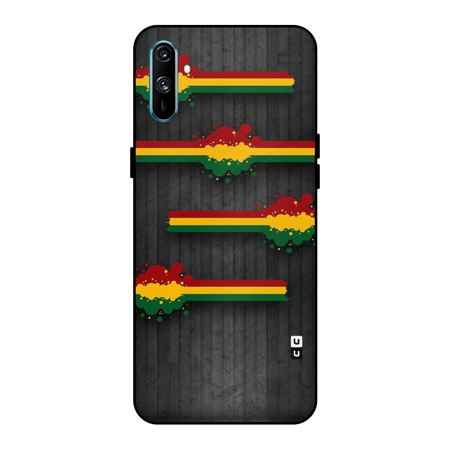 Tricolor Splash Design Metal Back Case for Realme C3