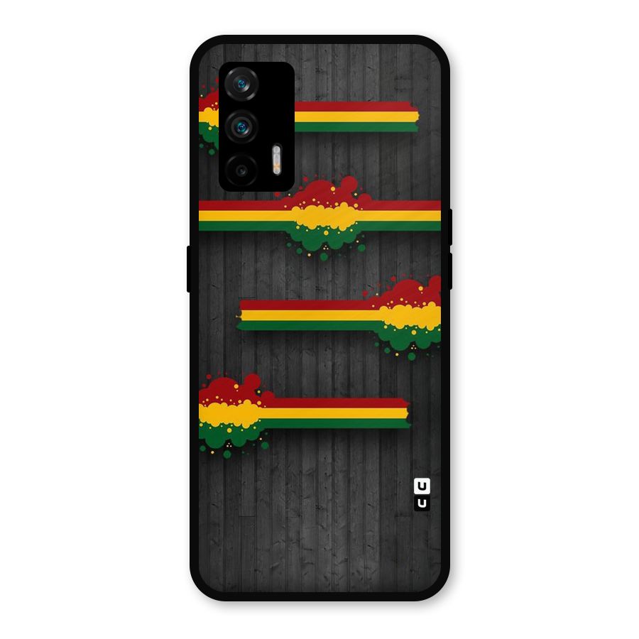 Tricolor Splash Design Metal Back Case for Realme GT 5G