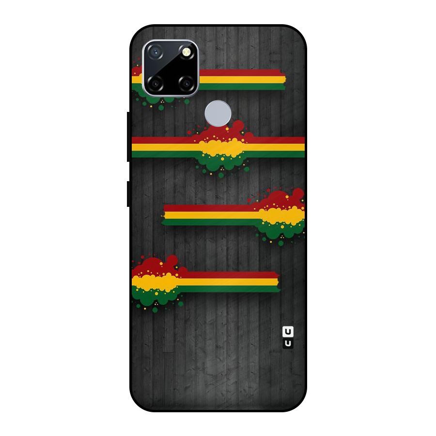 Tricolor Splash Design Metal Back Case for Realme Narzo 20