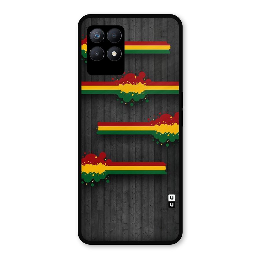 Tricolor Splash Design Metal Back Case for Realme Narzo 50