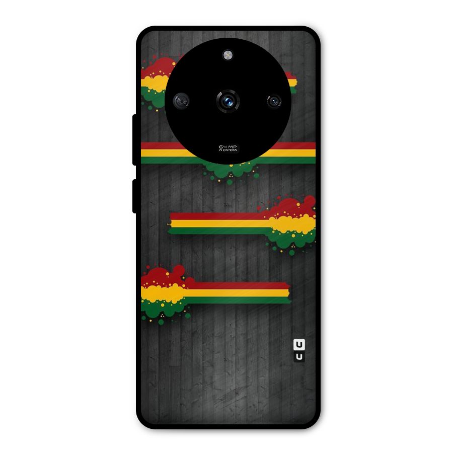 Tricolor Splash Design Metal Back Case for Realme Narzo 60 5G