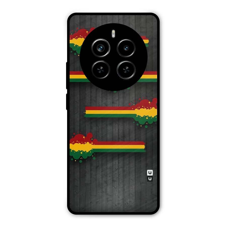 Tricolor Splash Design Metal Back Case for Realme P1 Pro