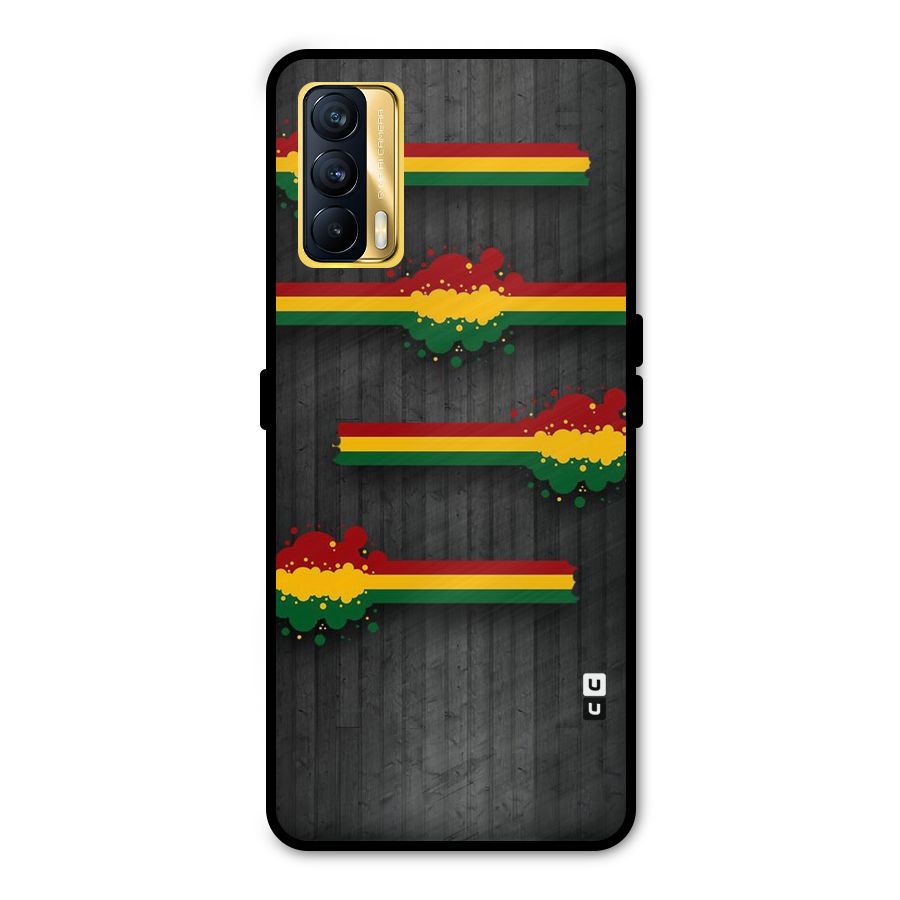 Tricolor Splash Design Metal Back Case for Realme X7