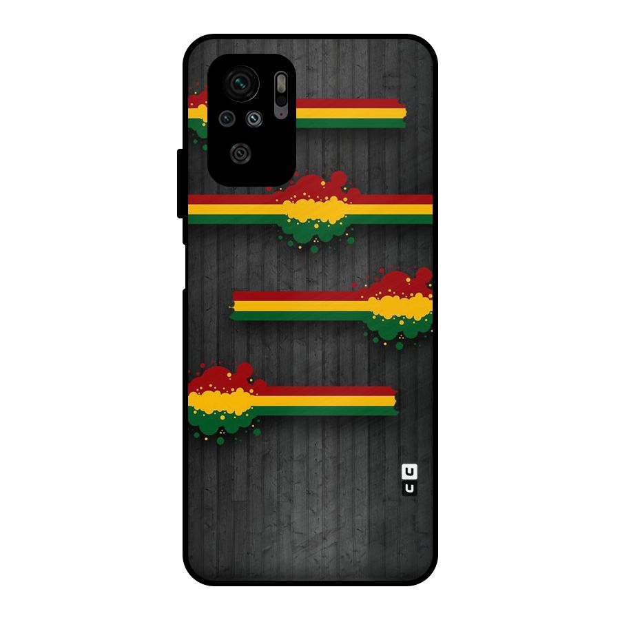 Tricolor Splash Design Metal Back Case for Redmi Note 10