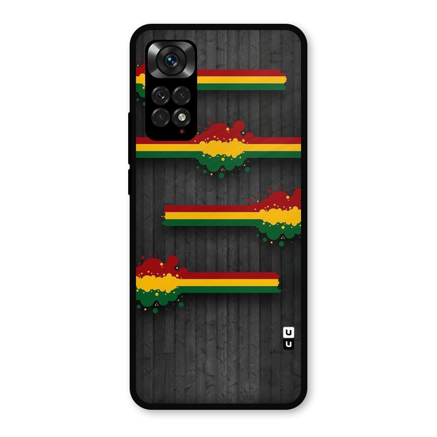 Tricolor Splash Design Metal Back Case for Redmi Note 11