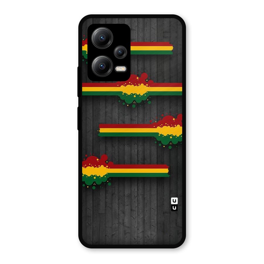 Tricolor Splash Design Metal Back Case for Redmi Note 12 5G