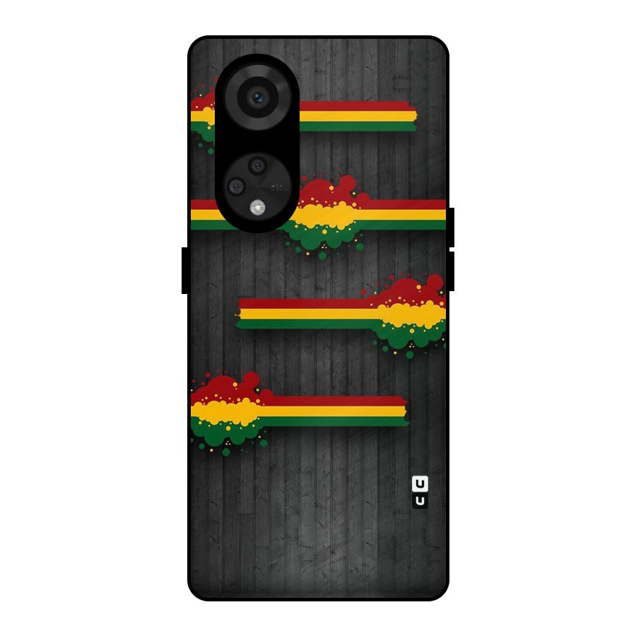 Tricolor Splash Design Metal Back Case for Reno8 T 5G