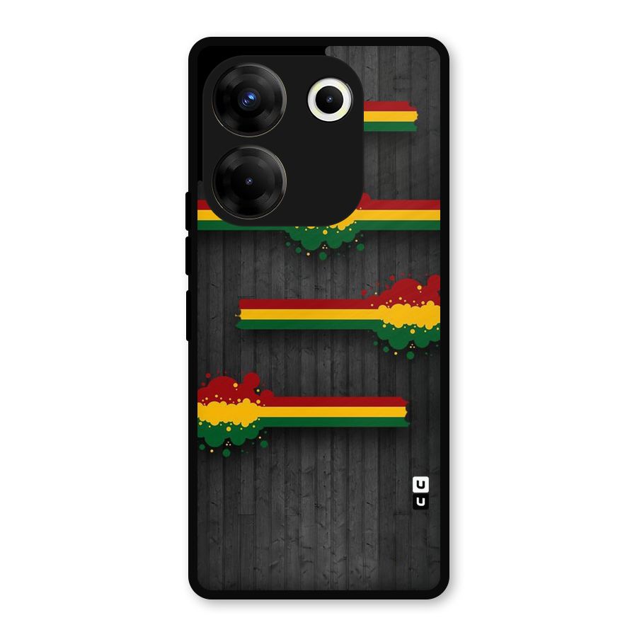 Tricolor Splash Design Metal Back Case for Tecno Camon 20 Pro