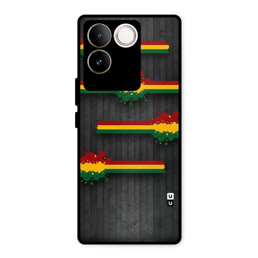 Tricolor Splash Design Metal Back Case for Vivo T2 Pro