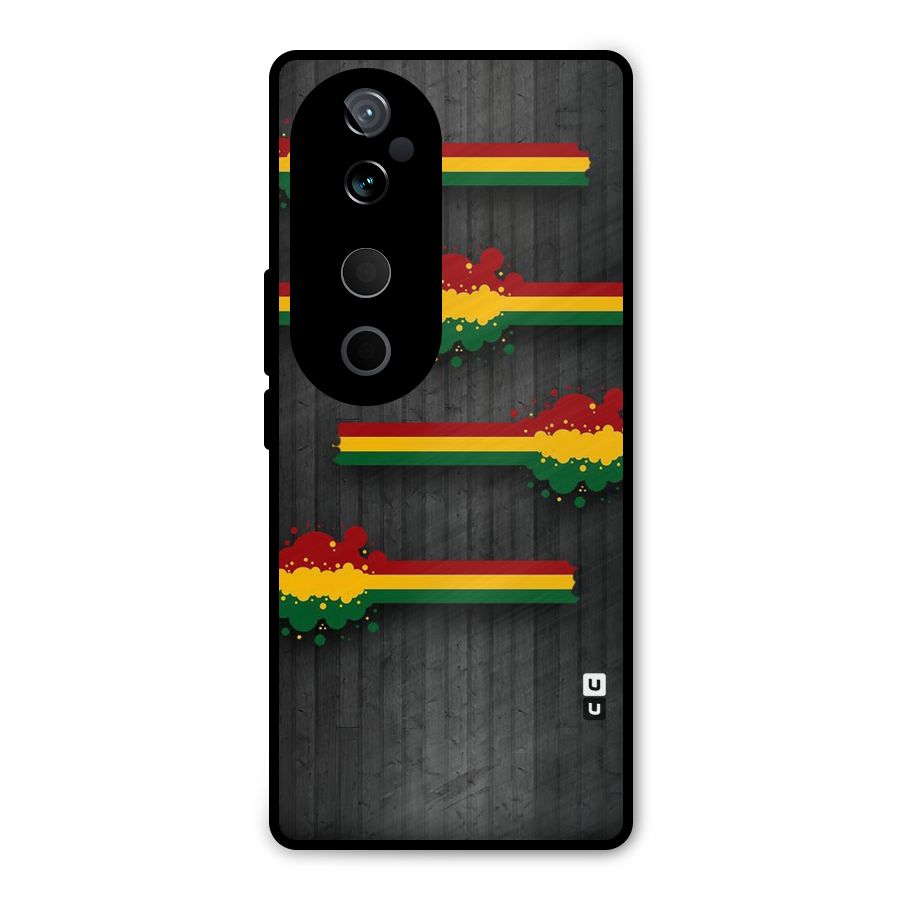 Tricolor Splash Design Metal Back Case for Vivo T3 Ultra