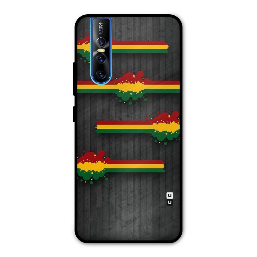 Tricolor Splash Design Metal Back Case for Vivo V15 Pro