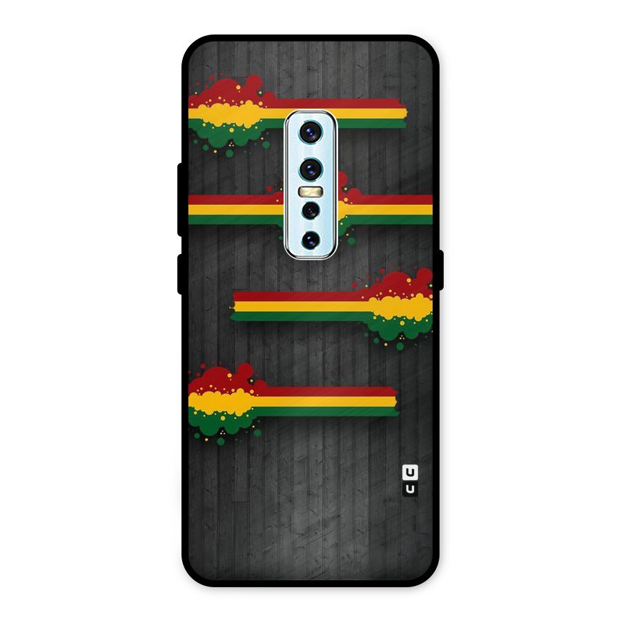 Tricolor Splash Design Metal Back Case for Vivo V17 Pro