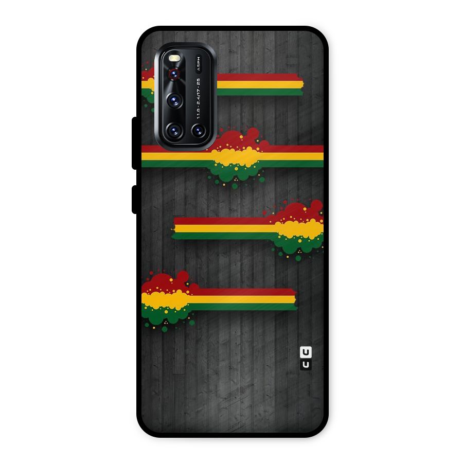 Tricolor Splash Design Metal Back Case for Vivo V19