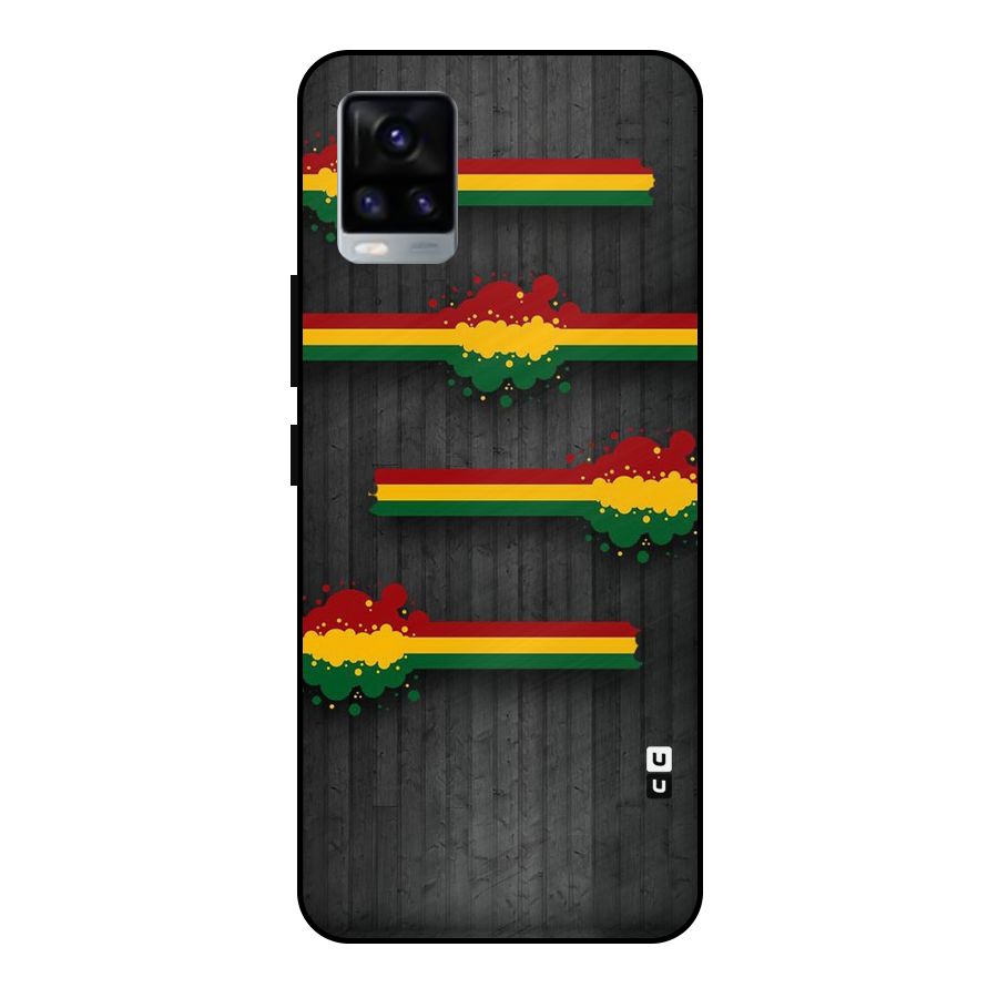 Tricolor Splash Design Metal Back Case for Vivo V20 2021