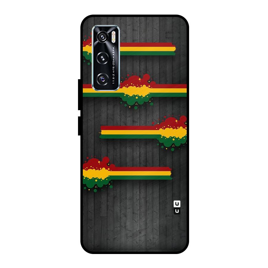 Tricolor Splash Design Metal Back Case for Vivo V20 SE