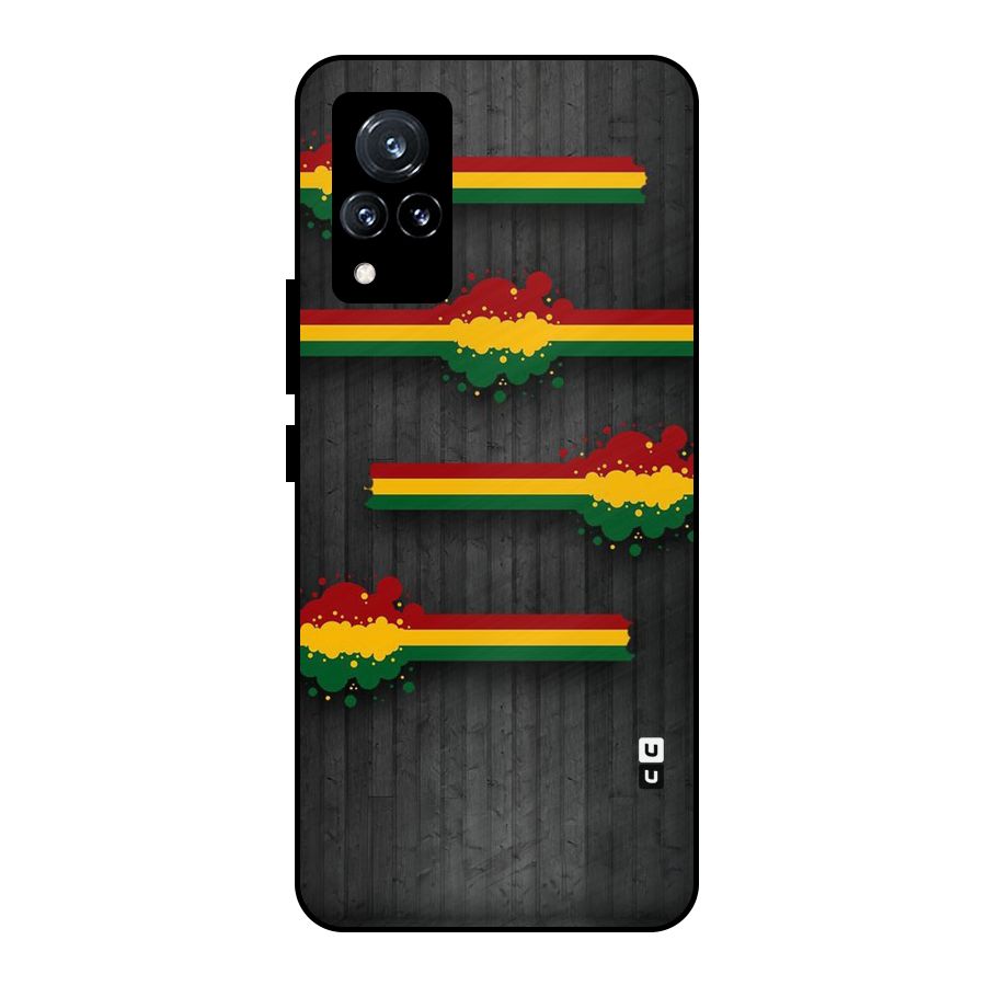 Tricolor Splash Design Metal Back Case for Vivo V21 5G