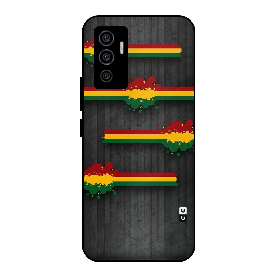 Tricolor Splash Design Metal Back Case for Vivo V23e