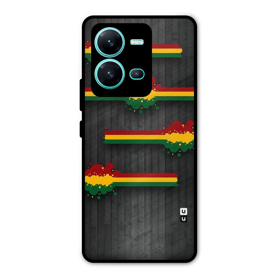 Tricolor Splash Design Metal Back Case for Vivo V25