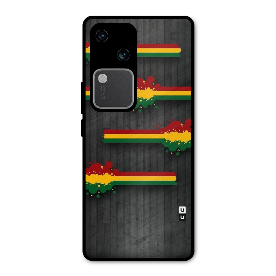 Tricolor Splash Design Metal Back Case for Vivo V30 Pro