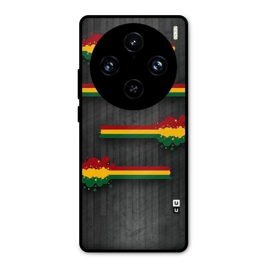 Tricolor Splash Design Metal Back Case for Vivo X100 Pro