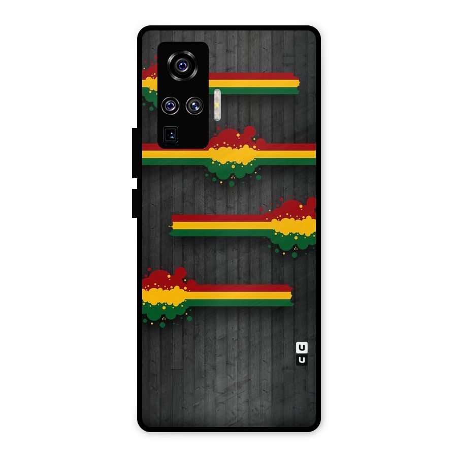 Tricolor Splash Design Metal Back Case for Vivo X50 Pro