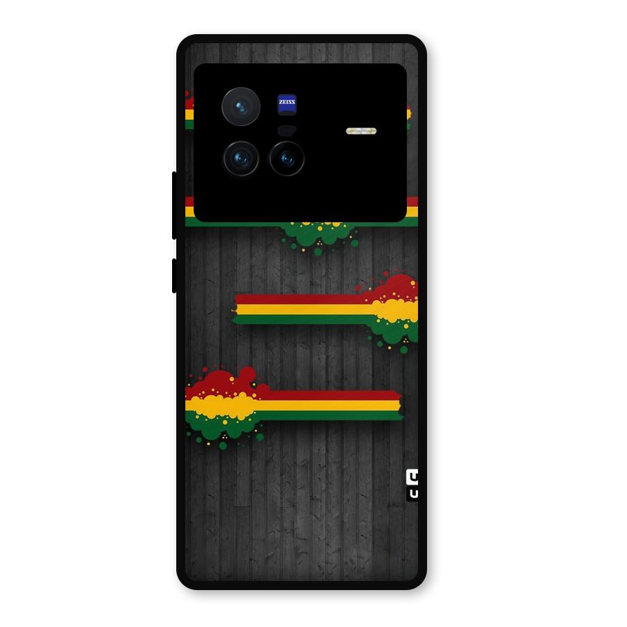 Tricolor Splash Design Metal Back Case for Vivo X80