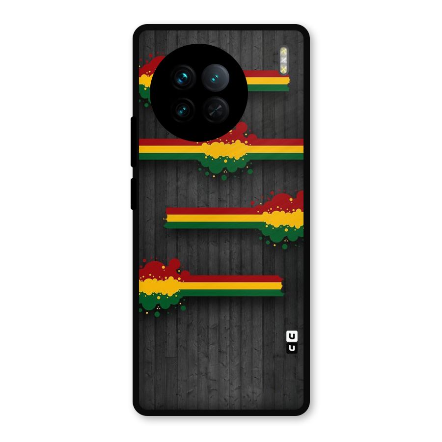 Tricolor Splash Design Metal Back Case for Vivo X90