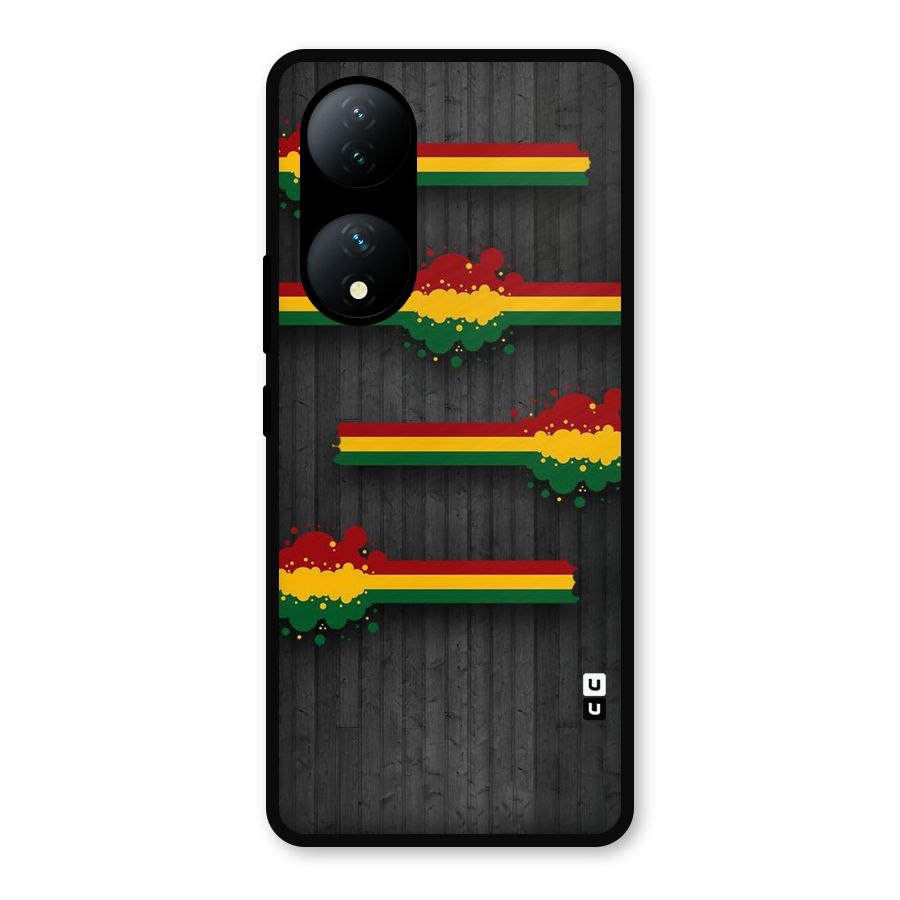 Tricolor Splash Design Metal Back Case for Vivo Y100a