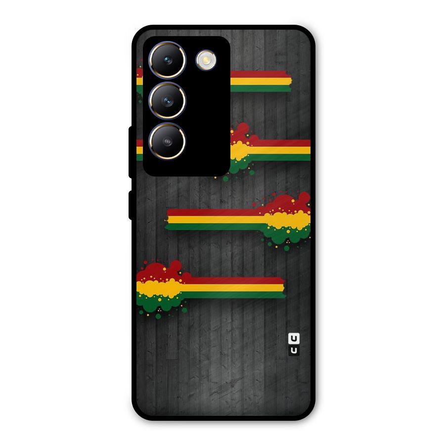 Tricolor Splash Design Metal Back Case for Vivo Y200e