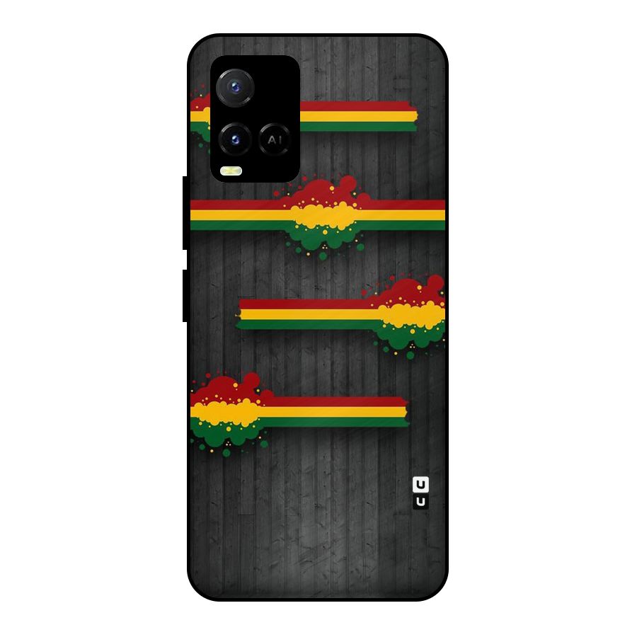 Tricolor Splash Design Metal Back Case for Vivo Y21T