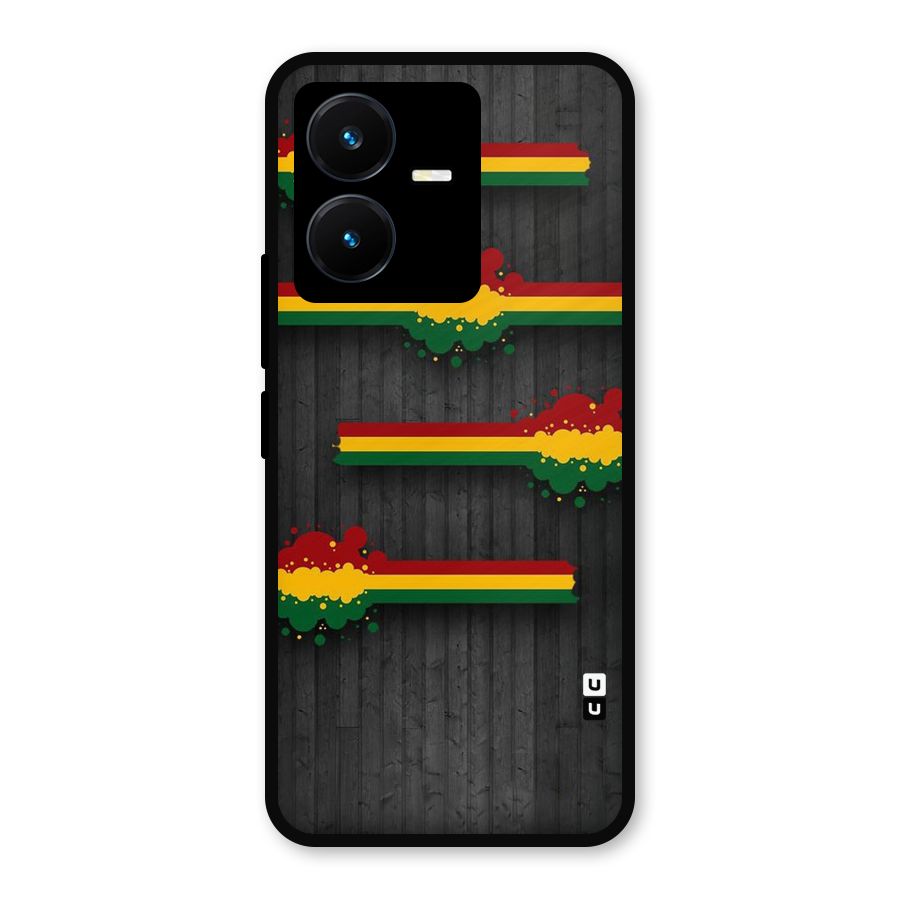 Tricolor Splash Design Metal Back Case for Vivo Y22