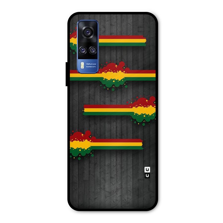 Tricolor Splash Design Metal Back Case for Vivo Y31
