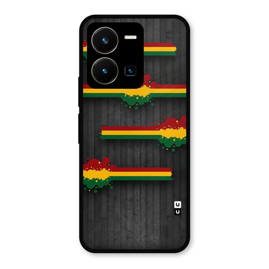Tricolor Splash Design Metal Back Case for Vivo Y35