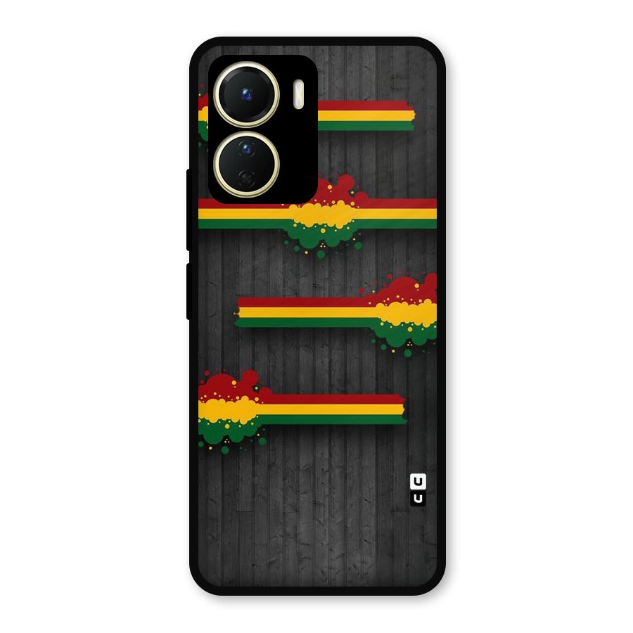 Tricolor Splash Design Metal Back Case for Vivo Y56