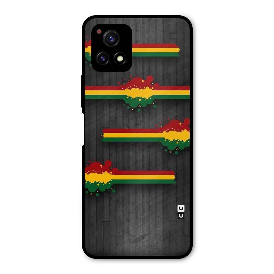 Tricolor Splash Design Metal Back Case for Vivo Y72 5G