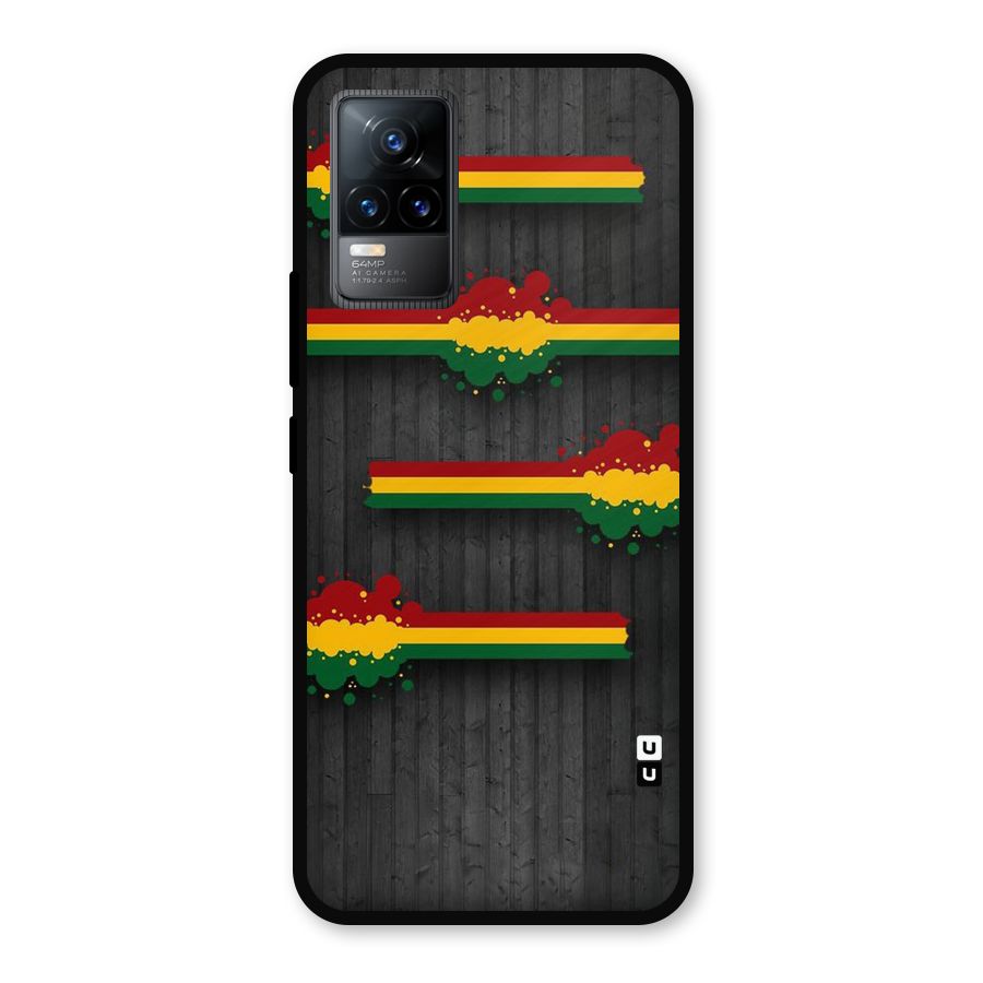 Tricolor Splash Design Metal Back Case for Vivo Y73