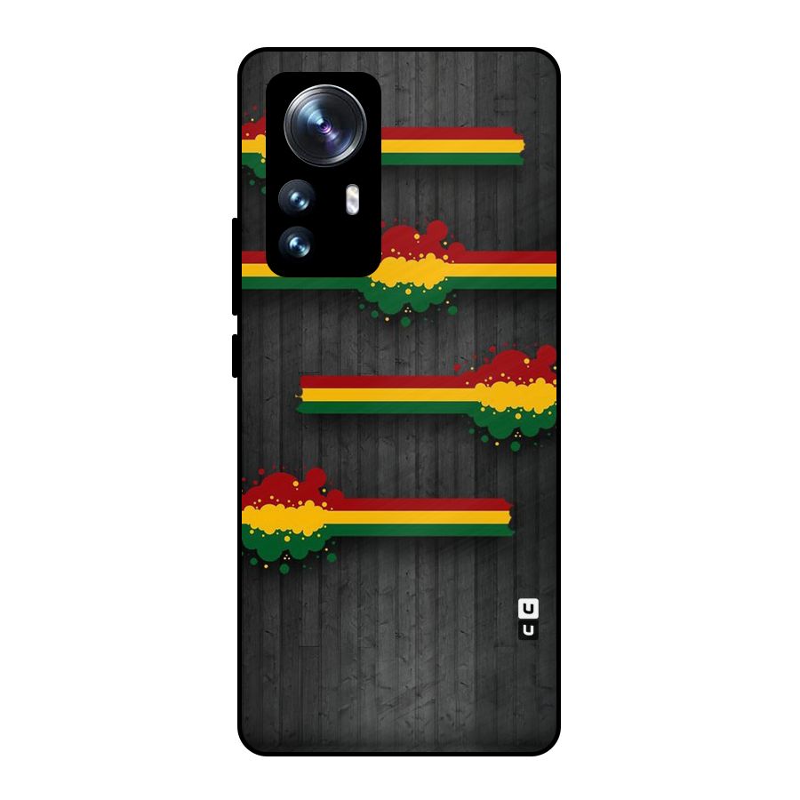 Tricolor Splash Design Metal Back Case for Xiaomi 12 Pro