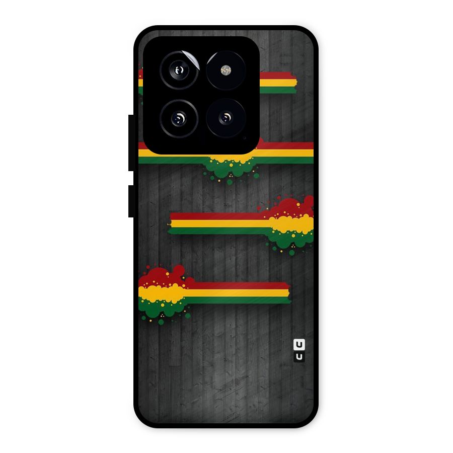 Tricolor Splash Design Metal Back Case for Xiaomi 14