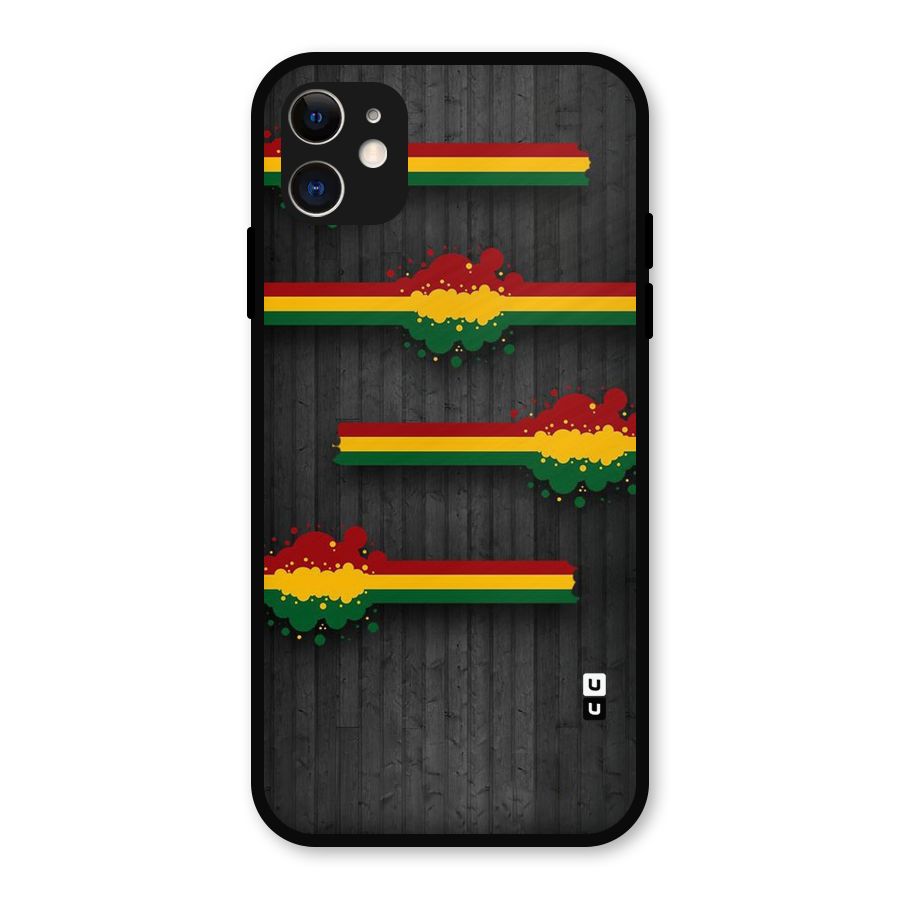 Tricolor Splash Design Metal Back Case for iPhone 11