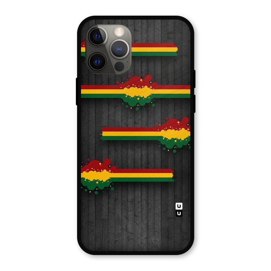 Tricolor Splash Design Metal Back Case for iPhone 12 Pro