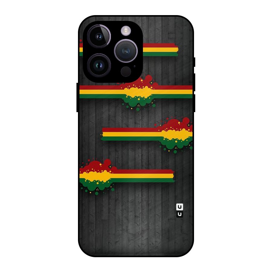 Tricolor Splash Design Metal Back Case for iPhone 14 Pro Max
