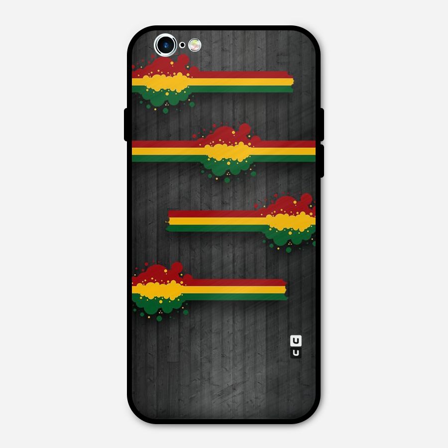 Tricolor Splash Design Metal Back Case for iPhone 6 6s
