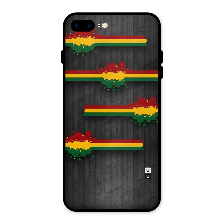 Tricolor Splash Design Metal Back Case for iPhone 7 Plus