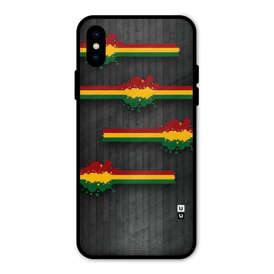 Tricolor Splash Design Metal Back Case for iPhone XS