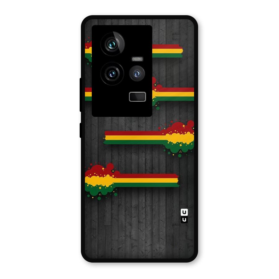 Tricolor Splash Design Metal Back Case for iQOO 11 5G