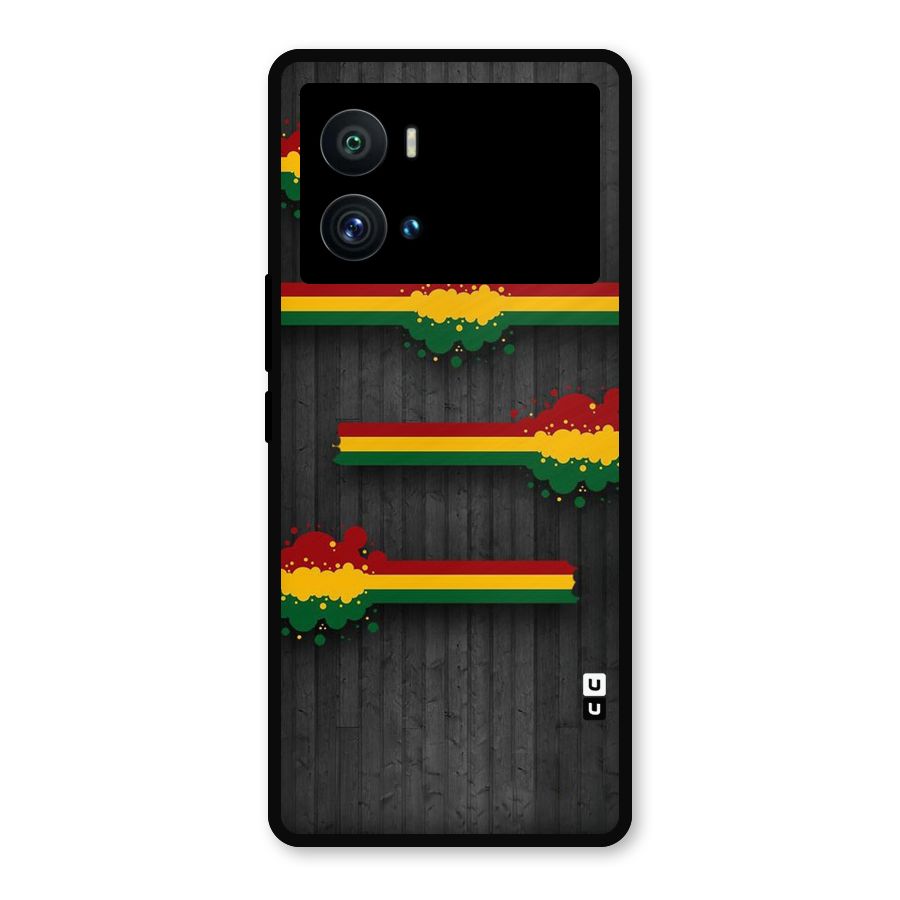 Tricolor Splash Design Metal Back Case for iQOO 9 Pro