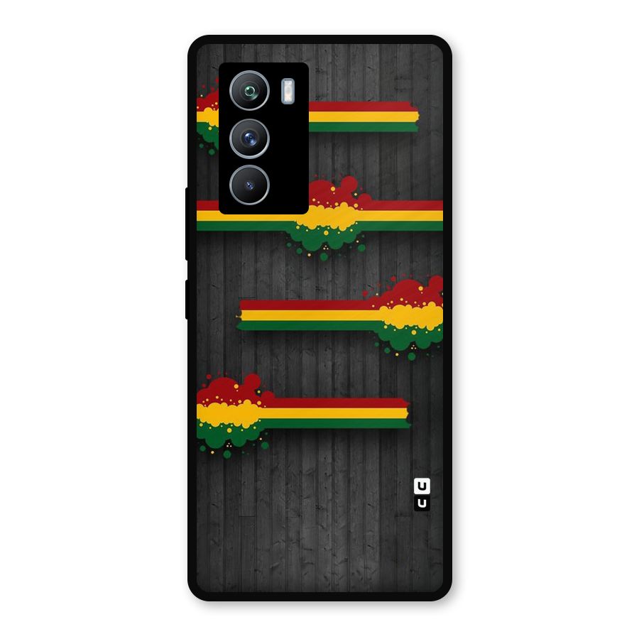 Tricolor Splash Design Metal Back Case for iQOO 9 SE