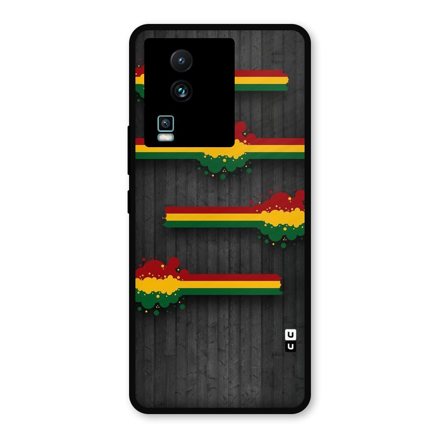 Tricolor Splash Design Metal Back Case for iQOO Neo 7